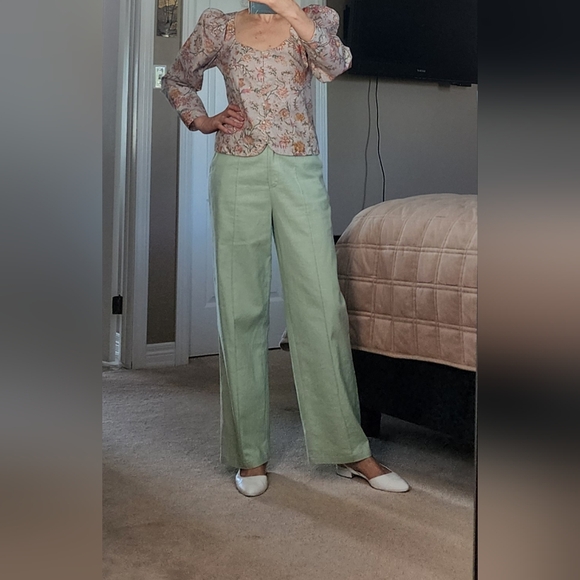 VIE REBECCA TAYLOR Long Sleeve Lidia Vine Top In Pebble Combo - Picture 2 of 13